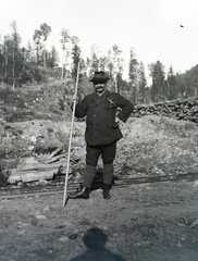 1917, Hanser Mária, forester, measuring rod, Fortepan #120439