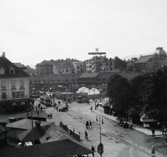 Ausztria, Graz, Jakominiplatz., 1928, Hanser Mária, villamos, kerékpár, Fortepan #120492