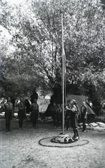 1935, Hanser Mária, flag raising, Fortepan #120535