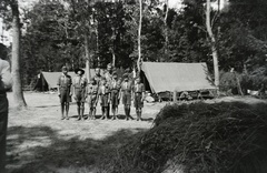 1935, Hanser Mária, tent, hat, uniform, scouting, kids, Fortepan #120540