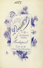 A felvétel 1887-ben készült., 1900, Hanser Mária, műterem, fényképész, hátlap, Fortepan #120634