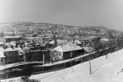 Magyarország, Budapest I., a Palota út és a Tábor utca találkozása a Fehérvári kapu felől nézve. Kilátás a Krisztinavárosra és a budai hegyekre., 1974, Inkey Tibor, Budapest, Fortepan #120721