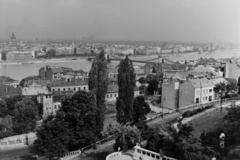 Magyarország, Budapest I., kilátás a Halászbástyáról a Hunyadi János út és a Széchenyi Lánchíd irányába., 1960, Inkey Tibor, Budapest, látkép, Fortepan #120731