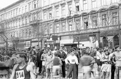 Magyarország, Budapest VIII., József körút 50., villamosmegálló a Baross utcánál., 1960, Kurutz Márton, Budapest, Fortepan #12077