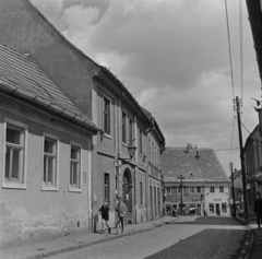 Magyarország, Szentendre, Fő (Marx) tér a Rákóczi Ferenc utca felől nézve., 1961, Inkey Tibor, körforgalom, Fortepan #120833