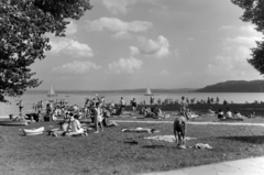 Magyarország, Balatonfüred, a kemping strandja., 1969, Inkey Tibor, strand, Balaton, Fortepan #120884