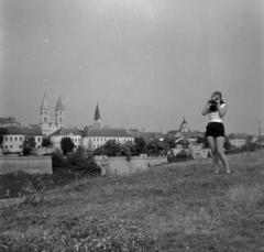 Magyarország, Veszprém, Sintér-domb, kilátás a Vár felé., 1960, Inkey Tibor, fotózás, Fortepan #120902