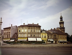 Magyarország, Sopron, Várkerület (Lenin körút), balra a Mária-oszlop, jobbra a Tűztorony látszik., 1965, Inkey Tibor, színes, Fortepan #121011