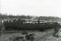 Magyarország, Budapest XIII., Újpesti-öböl, Ganz és Tsa. Villamossági-, Gép-, Waggon- és Hajógyár Rt., a DTRT Szeged (1936) Duna-tengerjáró áruszállító hajó építése. Leltári jelzet: MMKM TFGY 2017.1.12., 1936, Magyar Műszaki és Közlekedési Múzeum / Történeti Fényképek Gyűjteménye / Ganz gyűjtemény, Budapest, Fortepan #122505