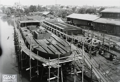 Magyarország, Budapest XIII., Újpesti-öböl, Ganz és Tsa. Villamossági-, Gép-, Waggon- és Hajógyár Rt. DTRT Tisza (1937) duna-tengeri áruszállító csavaros motorhajó építése. Leltári jelzet: MMKM TFGY 2017.1.160., 1937, Magyar Műszaki és Közlekedési Múzeum / Történeti Fényképek Gyűjteménye / Ganz gyűjtemény, Budapest, Fortepan #122577