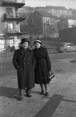 Magyarország, Budapest I., Vérmező, háttérben az Attila út - Mikó utca sarok, fenn a Tóth Árpád sétány., 1955, Szepesfalvy Gábor, Budapest, emberpár, Fortepan #123862