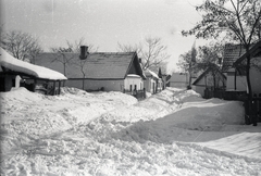 Magyarország, Jászdózsa, 1940, Lenkey Márton, falu, tél, hó, utcakép, Fortepan #124051