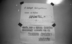 Magyarország, Budapest XIII., Róbert Károly körúti (később Nyírő Gyula) Kórház., 1982, Urbán Tamás, felirat, Budapest, Fortepan #124394