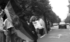 Germany, Berlin, 1990, Urbán Tamás, flag, GDR, Fortepan #125080