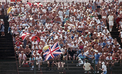 Magyarország, Hungaroring, Mogyoród, Formula-1 első magyar nagydíj, lelátó., 1986, Urbán Tamás, színes, Forma-1, Fortepan #125453