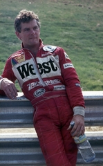 Magyarország, Hungaroring, Mogyoród, Formula-1 első magyar nagydíj, Jonathan Palmer, a Zakspeed csapat versenyzője., 1986, Urbán Tamás, színes, Goodyear-márka, Forma-1, West-márka, Fortepan #125476