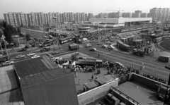 Magyarország, Budapest X.,Budapest XIV., Örs vezér tere, HÉV baleset., 1982, Urbán Tamás, villamos, aluljáró, HÉV, IFA W50, Ikarus 280, villamos pótkocsi, metróállomás, Budapest, Fortepan #125597