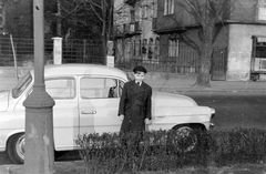 Magyarország, Budapest I., Vérmező, háttérben az Attila út 117. számú ház., 1959, Fortepan, portré, automobil, Skoda Octavia, Budapest, Fortepan #12570