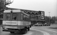 Hungary, Budapest XIV., Zichy Mihály út 14., a rendőrségi rohamkocsi a Petőfi Csarnok előtt., 1985, Urbán Tamás, IFA-brand, number plate, police vehicle, Budapest, Fortepan #125775