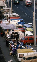 Magyarország, Budapest VIII., Kerepesi út, KGST piac a Keleti pályaudvar közelében., 1989, Urbán Tamás, színes, Budapest, lengyel piac, Fortepan #125800