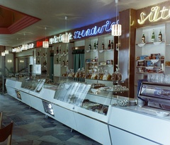 1970, Bauer Sándor, colorful, neon sign, Casino coffee machine, Fortepan #126258