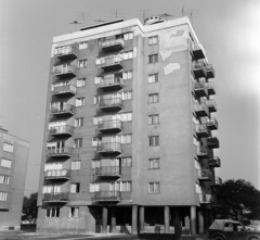 Magyarország, Budapest II., a Fő utca és a Bem rakpart között épült "pontház" a Vitéz utcánál, a Nagy Imre (Bolgár Elek) tér felől nézve., 1969, Bauer Sándor, Budapest, Fortepan #126402