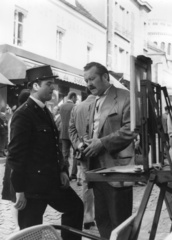 Franciaország, Párizs, Place du Tertre, háttérben a Sacré Coeur-bazilika., 1967, Bauer Sándor, Fortepan #126986