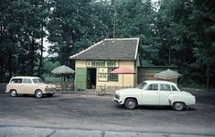 1960, Bauer Sándor, színes, Trabant-márka, Wartburg-márka, Trabant 500, Wartburg 311/312, büfé, Fortepan #127165