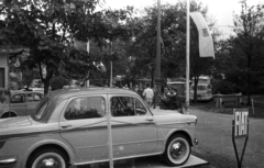 Magyarország, Városliget,Budapesti Ipari Vásár, Budapest XIV., FIAT személygépkocsik kiállítási területe., 1960, Bauer Sándor, Fiat-márka, Fiat 1100, Budapest, Fortepan #127356