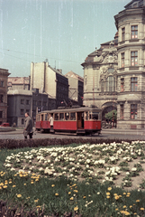 Szlovákia, Pozsony, Koronázási domb tér (Námestie Ľudovíta Štúra)., 1956, Bauer Sándor, Csehszlovákia, színes, villamos, Komor Marcell-terv, Jakab Dezső-terv, Fortepan #127989