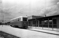 Magyarország, Széchenyihegy, Budapest XII., a Gyermekvasút (Úttörővasút) végállomása., 1959, Bauer Sándor, vörös csillag, neon felirat, Gyermekvasút, Budapest, Fortepan #128012