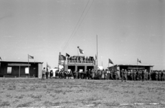 Mongolia, Dalanzadgad, 1969, Bagi Gábor, Bagi Róbert, flag, mass, festive, grandstand, soldier, Red Star, Fortepan #128622