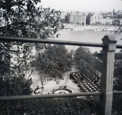 Magyarország, Gellérthegy, Budapest I., kilátás az Erzsébet híd felé, 1942, Fortepan/Album014, Budapest, Fortepan #128791