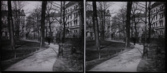 Magyarország, Horváth-kert, Budapest I., a kerítés mögött az Alagút utca - Attila út (utca) kereszteződés., 1936, Fortepan/Album015, sztereófotó, Budapest, Fortepan #128811