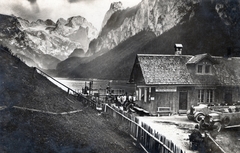 Ausztria, Gosau, Vorderer Gosausee, háttérben a Dachstein., 1932, Gali, autóbusz, Fortepan #128864