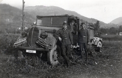 1941, Hajdu Fedő Károly, teherautó, Ford-márka, második világháború, rendszám, keleti front, Ford G917T, utánfutó, hordó, Fortepan #129104