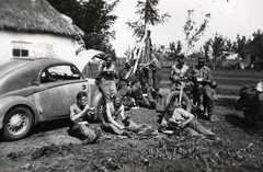 1941, Hajdu Fedő Károly, motorkerékpár, második világháború, automobil, Steyr 50/55 Baby, keleti front, étkezés, Fortepan #129119