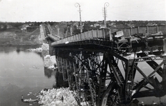 Ukrajna, Pervomajszk, Bug folyó, lerombolt vasúti híd., 1941, Hajdu Fedő Károly, keleti front, második világháború, hídroncs, Fortepan #129120