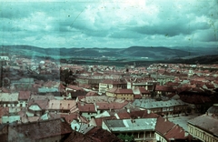 Magyarország, Eger, kilátás a Líceum teraszáról, jobbra elöl a Dobó István (Kossuth) tér, a távolban Felnémet., 1955, Heinzely Béla, színes, látkép, Fortepan #129180