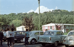 Magyarország,Balaton, Tihany, Motel., 1963, Horváth Miklós dr, Moszkvics-márka, Volkswagen-márka, rendszám, Moszkvics 402, Fortepan #129512