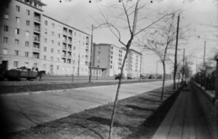 Magyarország, Budapest X., az Üllői út házsora a Somfa köz - Zágrábi utca - Száva utca határolta területen., 1960, Fortepan/Album016, Budapest, utcakép, facsemete, lovaskocsi, Fortepan #130029