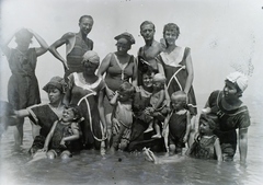 1915, Jánossy Virág, Háberl Aladár, bathing suit, Fortepan #130370