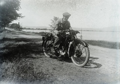 1932, Jánossy Virág, Háberl Aladár, motorcycle, Hungarian brand, Nova-brand, man, Fortepan #130378