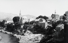 Bosznia-Hercegovina, Mostar, Mehmed pasa dzsámija a Neretva folyó partján., 1917, Jánossy Virág, Háberl Aladár, Oszmán-török építészet, Fortepan #130398