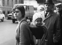 Hungary, 1973, Szilágyi Marianna, Zuk-brand, kid, sitting on the back of a man, Fortepan #130425