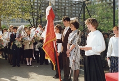 Magyarország, Budapest IV., Tanoda (Április 4.) tér 1. Könyves Kálmán Gimnázium, ballagás., 1986, Szilágyi Marianna, színes, Budapest, Fortepan #130427