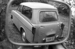 1975, Vizsnyiczai Erzsébet, Trabant-brand, number plate, reflection, Fortepan #130669