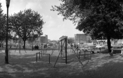 Hungary, Budapest VIII., Molnár Ferenc tér, háttérben a Práter utca - Losonci utca - Kemény Zsigmond utca közötti bontási terület (a mai Losonci tér környéke)., 1973, Vizsnyiczai Erzsébet, Budapest, Fortepan #130717