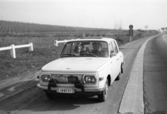 Magyarország, Budaörs, az M1-M7-es autópálya közös szakasza az elágazásnál., 1973, Bokor András, Wartburg-márka, automobil, rendszám, Wartburg 353, Fortepan #130816