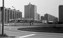 Hungary, Újpalota, Budapest XV., Nyírpalota (Hevesi Gyula) út a Fő tér és a Zsókavár utca felé nézve., 1975, Gergely János, Budapest, Fortepan #131068